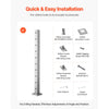 VEVOR 1-Pack Cable Railing Post, 36x2x2 In Horizontal-Hole Deck Railing Post with Pre-Drilled Holes, Stainless Steel Cable Rail Post with Horizontal and Curved Bracket, Silver, 1JZLGZXYS91466KZK001V0