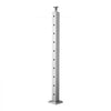 VEVOR 1-Pack Cable Railing Post, 36x2x2 In Horizontal-Hole Deck Railing Post with Pre-Drilled Holes, Stainless Steel Cable Rail Post with Horizontal and Curved Bracket, Silver, 1JZLGZXYS91466KZK001V0