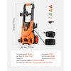 VEVOR Electric Pressure Washer, Max 2000 PSI and 2.8 GPM, High Power Pressure Cleaning Machine with 4 Quick Connect Nozzles and a Foam Cannon, Ideal for Cars/Fences/Driveways/Patios/Home Cleaning