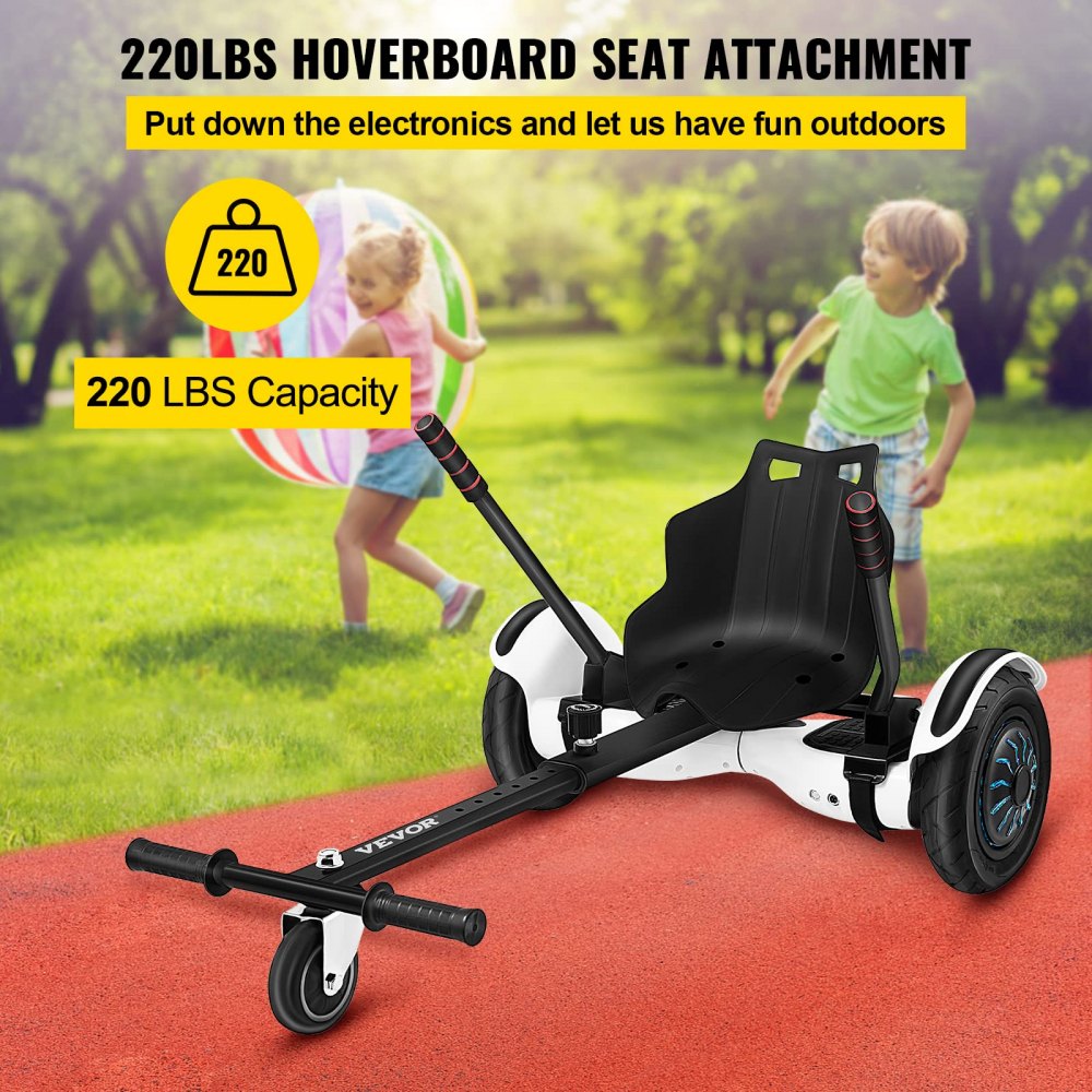VEVOR Hoverboard Seat Attachment 6.5\" 8\"10\" Hoverboard Go-Kart Attachment for Kids and Adults with Adjustable Frame Length