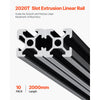 VEVOR 10PCS 78.7in (2000mm) T Slot 2020 Aluminum Extrusion Profile, European Standard Anodized Linear Rail, High-Strength Extruded Aluminum Rail for 3D Printer, CNC Machine DIY, Laser Engraving, Black