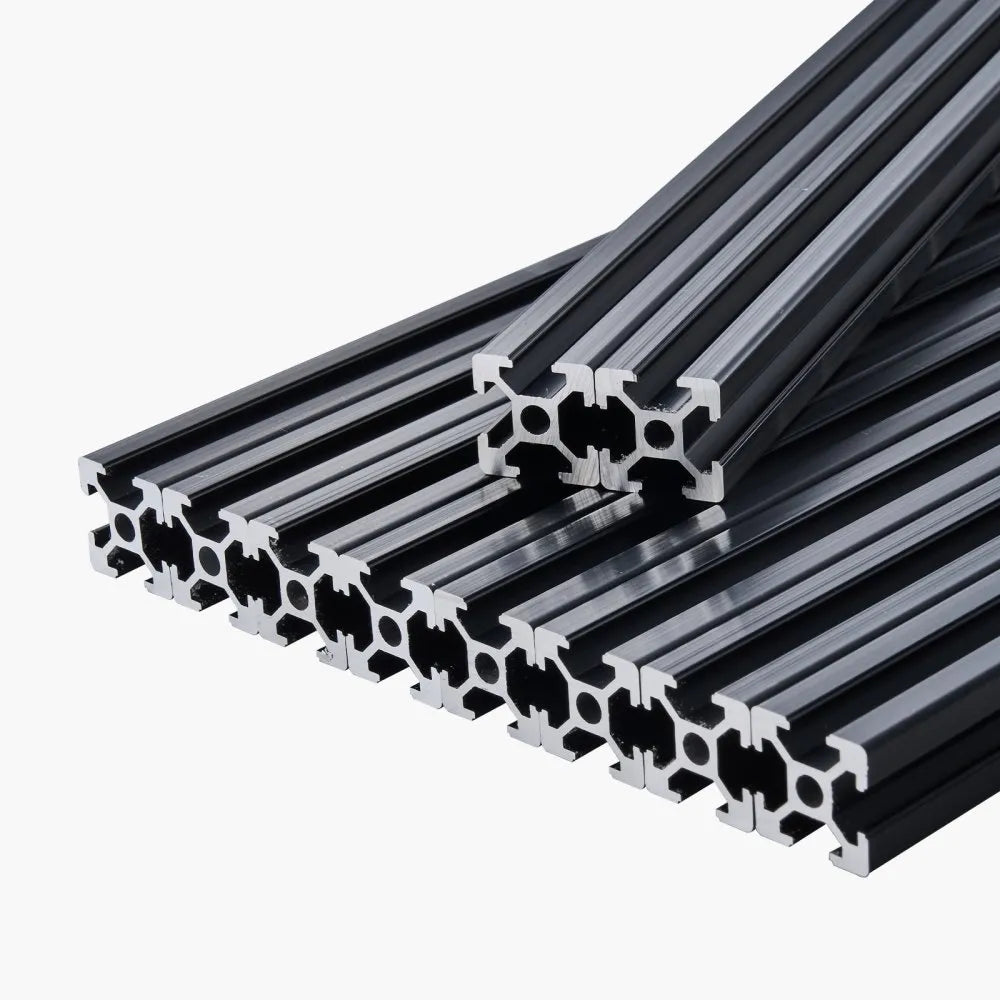 VEVOR 10PCS 78.7in (2000mm) T Slot 2020 Aluminum Extrusion Profile, European Standard Anodized Linear Rail, High-Strength Extruded Aluminum Rail for 3D Printer, CNC Machine DIY, Laser Engraving, Black