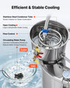 VEVOR Alcohol Still, 8 GAL/ 30L Alcohol Distiller with Thumper Keg, Dual-scale Thermometer, and Water Pump, Home Brewing Kit for DIY Whiskey Wine Brandy