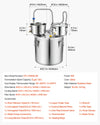 VEVOR Alcohol Still, 8 GAL/ 30L Alcohol Distiller with Thumper Keg, Dual-scale Thermometer, and Water Pump, Home Brewing Kit for DIY Whiskey Wine Brandy