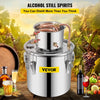 VEVOR Alcohol Still 3Gal/21L, Alcohol Distiller with Circulating Pump, Alcohol Still Copper Tube, Whiskey Distilling Kit with Build-In Thermometer, Whiskey Making Kit for DIY Alcohol, Stainless Steel