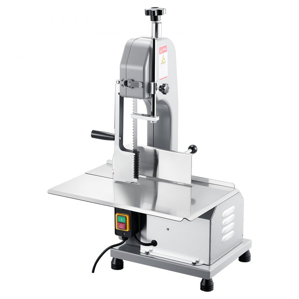 VEVOR Commercial Electric Meat Bandsaw, 1500W Bone Sawing Machine with 12.4" x 18.1" Workbench, 0-4.3" Cutting Thickness, 7 Extra Replacement Blades, for Cutting Bone, Frozen Meat, Pork, Beef & Ribs
