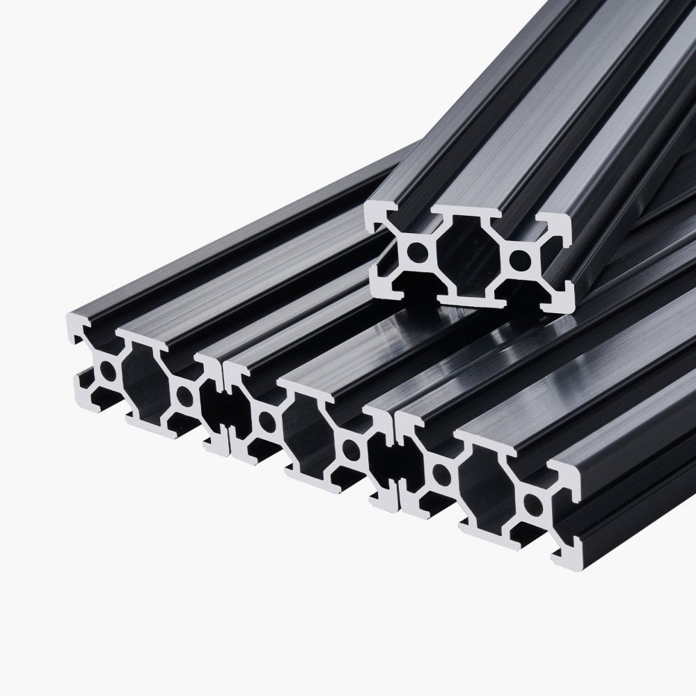 VEVOR 4PCS 39.4 in (1000mm) T Slot 2040 Aluminum Extrusion Profile, European Standard Anodized Linear Rail, High-Strength Extruded Aluminum Rail for 3D Printer, CNC Machine DIY, Laser Engraving, Black