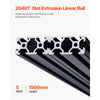 VEVOR 5PCS 59 in (1500 mm) T Slot 2040 Aluminum Extrusion Profile, European Standard Anodized Linear Rail, High-Strength Extruded Aluminum Rail for 3D Printer, CNC Machine DIY, Laser Engraving, Black