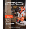 VEVOR Hammer Drill 20V 1/2 in 30000 IPM Brushless Cordless Impact Drill Kit, for Drilling Wood Metal Screw Driving, 4000 mAh Lithium-Ion Battery Pack and Charger, with All-Metal Chuck, Compact Design