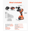VEVOR Hammer Drill 20V 1/2 in 26000 IPM Brushless Cordless Impact Drill Kit, for Drilling Wood Metal Screw Driving, 4000 mAh Lithium-Ion Battery Pack and Charger, with All-Metal Chuck, Compact Design