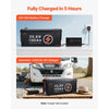 Fully charged in 5 hours graphic (charger not included note)