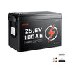 VEVOR 24V 100Ah LiFePO4 Lithium Battery 4000+ Cycles 100A BMS with Bluetooth, 2560Wh Lithium Battery with Low Temperature Protection, Supports 8P2S Connection, for RV, Trolling Motor, Marine, Solar