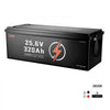 VEVOR 24V 320Ah LiFePO4 Lithium Battery 4000+ Cycles 200A BMS with Bluetooth, 8192Wh Lithium Battery with Low Temperature Protection, Supports 8P2S Connection, for RV, Trolling Motor, Marine, Solar