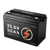 VEVOR 24V 50Ah LiFePO4 Lithium Battery 4000+ Cycles 50A BMS with Bluetooth, 1280Wh Lithium Battery with Low Temperature Protection, Supports 8P2S Connection, for RV, Trolling Motor, Marine, Solar