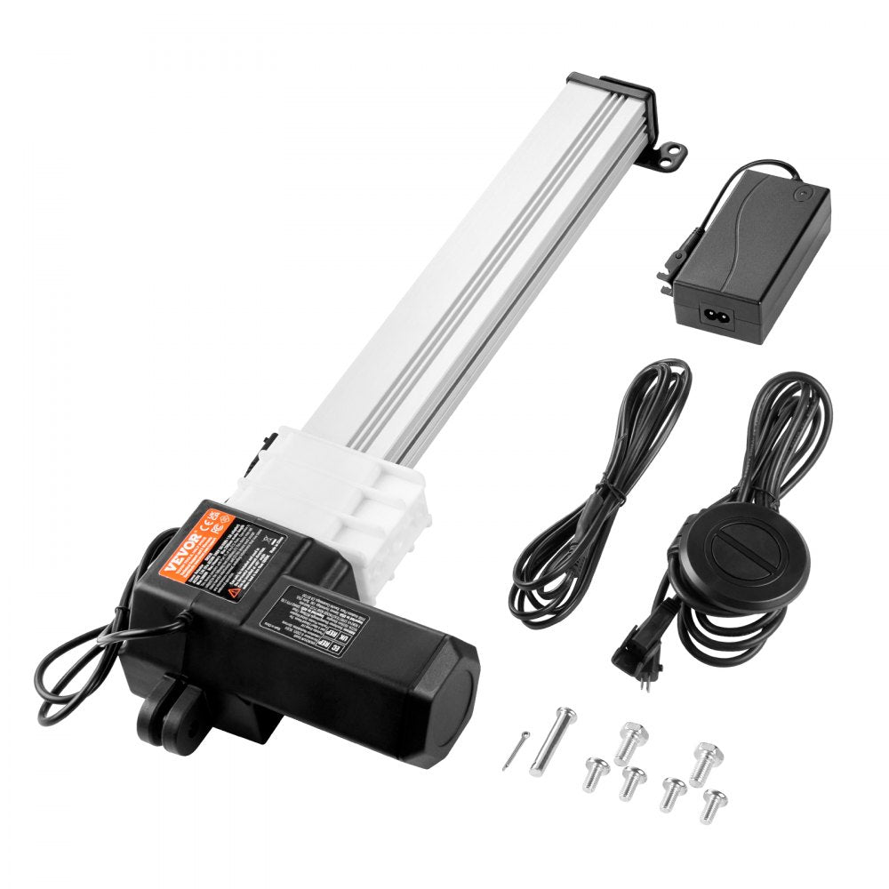 VEVOR Linear Actuator Kit, 13 Inch High Speed 0.55"/s Linear Motion Actuator 24V, 220lbs/1000N Linear Actuator for TV/Table/Sofa Lifting, IP44 Protection - Adapter Power Supply Included