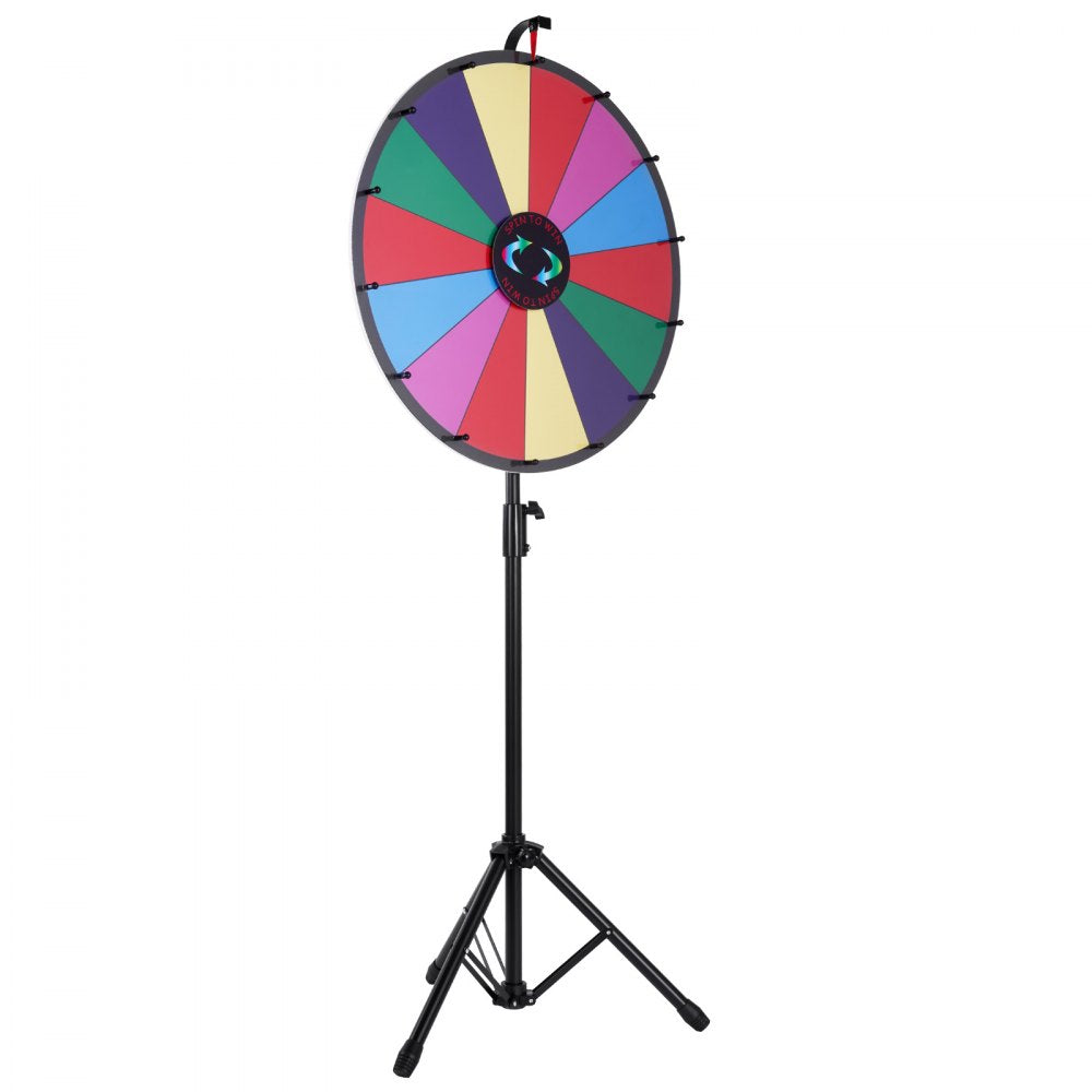 VEVOR 24 inch Spinning Prize Wheel, 14 Slots Spinning Wheel with Height Adjustable Stand, Roulette Wheel with a Dry Erase, and a Storage Bag, Win Fortune Spin Games in Party Pub Trade Show Carnival