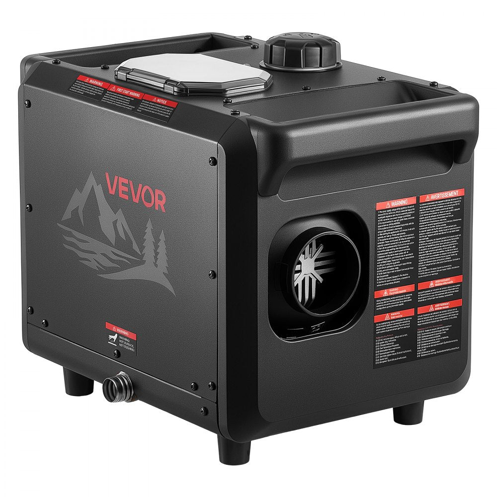 VEVOR Diesel Heater DC 12-24V 1.98 Gal / 7.5 L Fuel Tank Aluminum Element, For Outdoor Camping, Fast Heating at Max 18045 ft, with Bluetooth App Control, Remote Control, and LCD Panel, CO Alarm