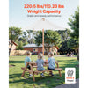VEVOR Kids Picnic Table with Umbrella, 3-in-1 Sand & Water Table, Outdoor Wooden Table and Bench Set with 2 Trays, 4-People Patio Dining Furniture for Garden, Backyard and Porch (Walnut)