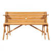 VEVOR 2-in-1 Transforming Interchangeable Picnic Table, Outdoor Wooden Table and Bench Set, Portable Foldable Bench with Umbrella Hole, Patio Dining Furniture for Garden, Backyard, Porch (Brown)