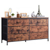 VEVOR 6 Drawer Dresser, Tall Chest Organizer Drawer Dresser, TV Stand with Storage, Closet Storage Drawers with Sturdy Steel Frame, Fabric Storage Tower for Bedroom, Hallway, Closet, Rustic Brown