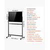 VEVOR Glass Dry Erase Board 35 x 23 in Magnetic Whiteboard with Base Black, Frameless, Mobile with Stand and Wheels, Includes Markers, Magnets and Eraser, for Office, School Classroom, and Home
