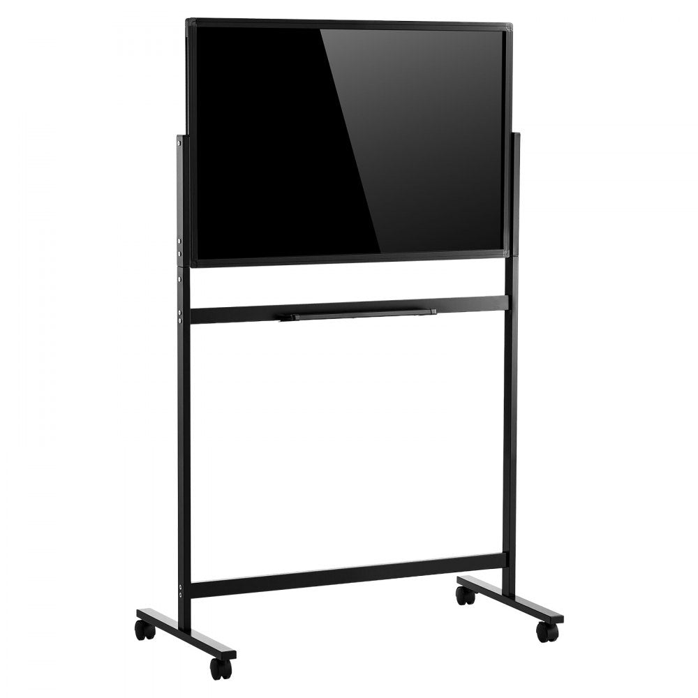 VEVOR Glass Dry Erase Board 35 x 23 in Magnetic Whiteboard with Base Black, Frameless, Mobile with Stand and Wheels, Includes Markers, Magnets and Eraser, for Office, School Classroom, and Home