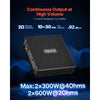 VEVOR 2 Channel Car Audio Amplifier 2 Ohm Stable Bridgeable Class A/B Full Range Stereo Amp Max Power 2 x 300W @ 4 Ohm / 2 x 600W @ 2 Ohm for Car SUV Truck Off-Road