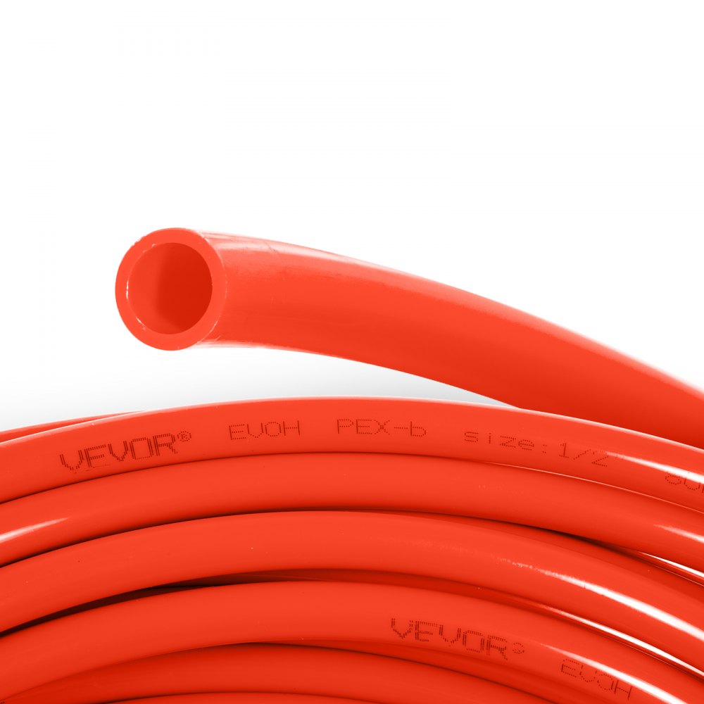 VEVOR Oxygen Barrier 1/2 Inch 300 Feet Tube Coil EVOH PEX-B Pipe, for Residential Commercial Radiant Floor Heating, Red