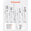 VEVOR 30-Piece Silverware Set, Food-Grade Stainless Steel Flatware Utensils, Mirror Finished Cutlery Set, Dishwasher Safe Eating Tableware for Kitchen Home, Service for 6, Include Knife Fork Spoon