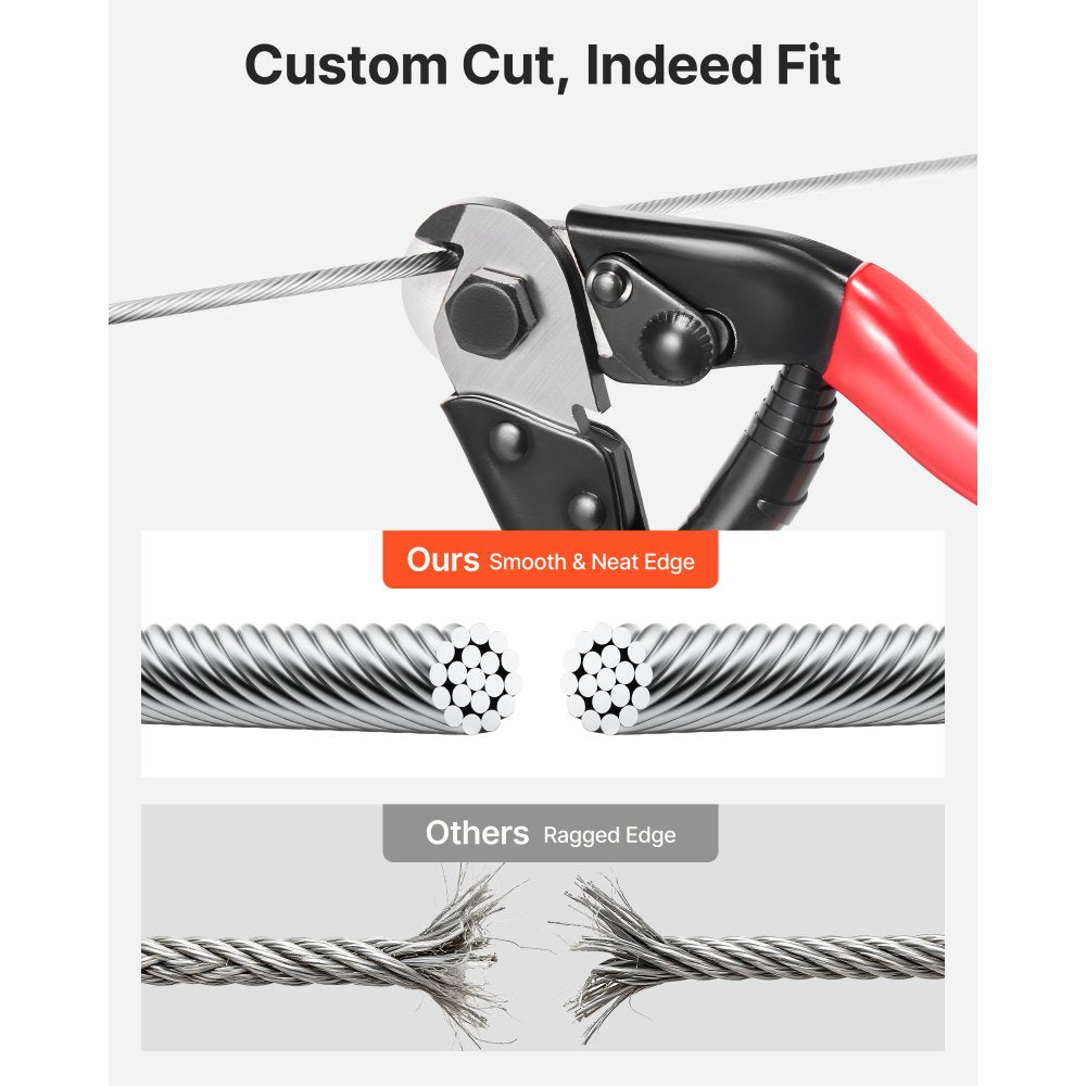 VEVOR 1/8 Inch Wire Rope, 1000 ft Length, 316 Stainless Steel Wire Cable with Cutter, 1760 lbs Breaking Strength, 1 x 19 Strands Construction, Steel Cable for Deck Railing System, Garden Trellis