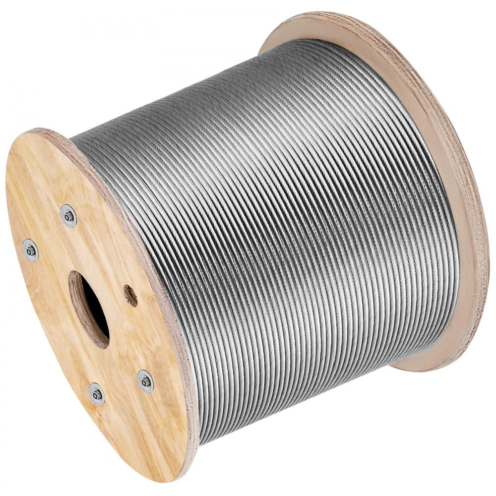 T316 1x19 Stainless Steel Cable 1/8" Cable Rail Wire Rope Aircraft Cable 984FT
