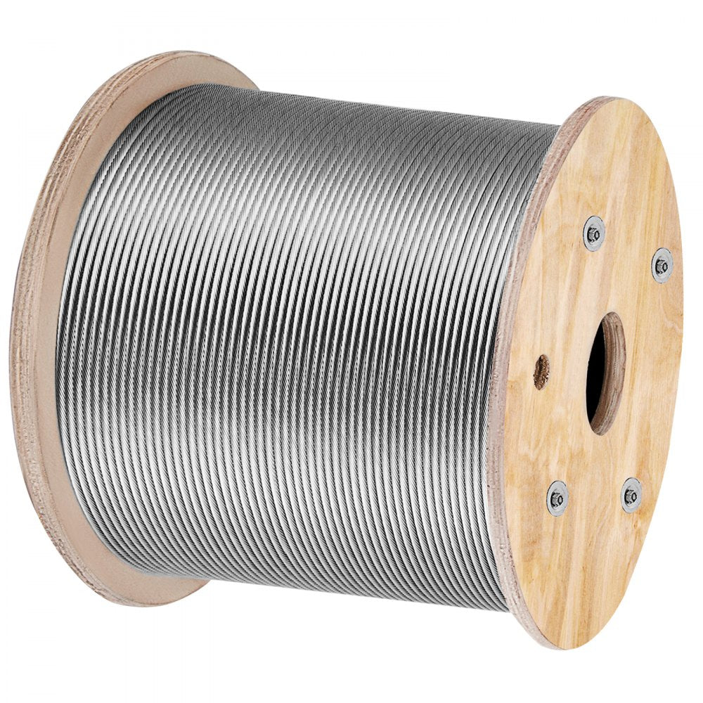 T316 1x19 Stainless Steel Cable 1/8" Cable Rail Wire Rope Aircraft Cable 984FT