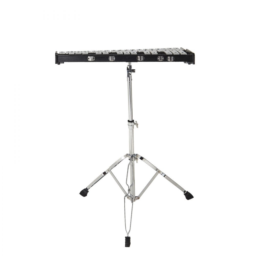 VEVOR 32 Note Glockenspiel Xylophone Bell Kit, Professional Percussion Instrument Set with Mallets, Drum Sticks, Music Stand,  8" Practice Pad, Adjustable Stand and Carrying Bag for Students & Adults