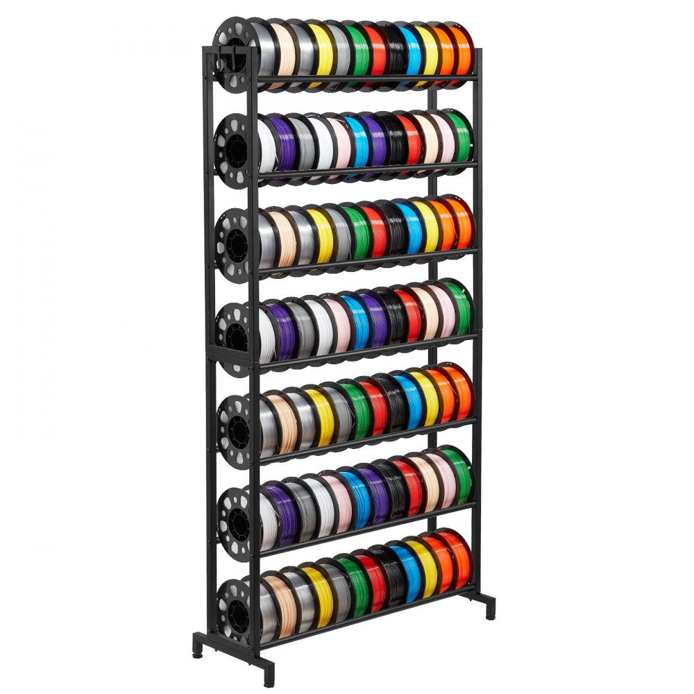 VEVOR 3D Printer Filament Storage Rack, 7 Tier Heavy Duty Storage Shelves for 3D Printing Filaments, Filament Spool Holders Racks for 3D Printing Studio, Home Studio, Office, Workshop (Shelf Only)