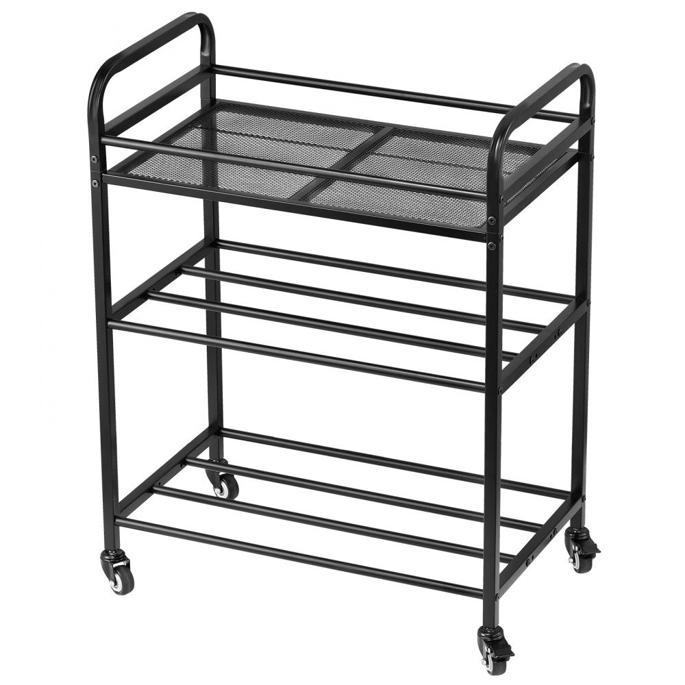 VEVOR 3D Printer Filament Storage Rack, 3 Tier Heavy Duty Storage Shelf, Rolling Filament Spool Holders Racks with Wheels, Filaments Organzied for 3D Printing Station, Office, Workshop (Shelf Only)