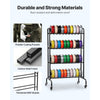 VEVOR 3D Printer Filament Storage Rack, 4 Tier Heavy Duty Storage Shelf, Rolling Filament Spool Holders Racks with Wheels, Filaments Organzied for 3D Printing Station, Office, Workshop (Shelf Only)