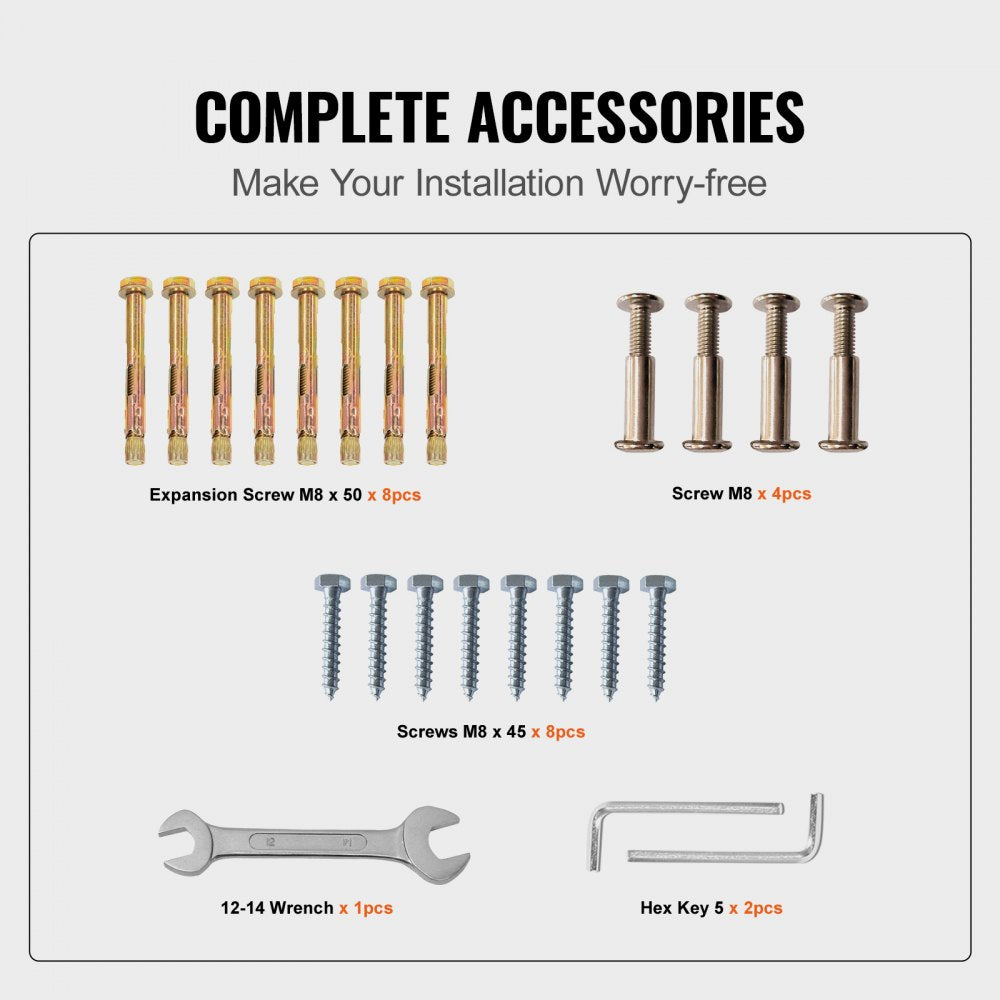 VEVOR Handrails for Outdoor Steps, Fit 1 or 3 Steps Outdoor Stair Railing, Black Wrought Iron Handrail, Flexible Front Porch Hand Rail, Transitional Handrails for Concrete Steps or Wooden Stairs