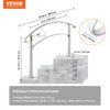 VEVOR Handrails for Outdoor Steps, Fit 1 or 3 Steps Outdoor Stair Railing, White Wrought Iron Handrail, Flexible Front Porch Hand Rail, Transitional Handrails for Concrete Steps or Wooden Stairs