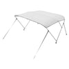 VEVOR 3 Bow Boat Bimini Tops, 600D Polyester Canopy with Aluminum Alloy Frame, Waterproof & Sun Shade Boat Awning Canopy with Storage Bag, 2 Support Poles, 4 Straps, 6'Lx(54"-60")Wx46"H, Light Grey