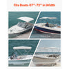 VEVOR 3 Bow Boat Bimini Tops, 600D Polyester Canopy with Aluminum Alloy Frame, Waterproof & Sun Shade Boat Awning Canopy with Storage Bag, 2 Support Poles, 4 Straps, 6'Lx(67"-72")Wx46"H, Light Grey