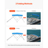 VEVOR 3 Bow Boat Bimini Top, 600D Polyester Canopy with Aluminum Alloy Frame, Waterproof & Sun Shade Boat Awning Canopy with Storage Bag, 2 Support Poles, 4 Straps, 72"Lx(73"-78")Wx46"H, Pacific Blue