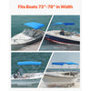 VEVOR 3 Bow Boat Bimini Top, 600D Polyester Canopy with Aluminum Alloy Frame, Waterproof & Sun Shade Boat Awning Canopy with Storage Bag, 2 Support Poles, 4 Straps, 72"Lx(73"-78")Wx46"H, Pacific Blue