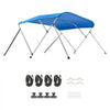 VEVOR 3 Bow Boat Bimini Top, 600D Polyester Canopy with Aluminum Alloy Frame, Waterproof & Sun Shade Boat Awning Canopy with Storage Bag, 2 Support Poles, 4 Straps, 72"Lx(73"-78")Wx46"H, Pacific Blue