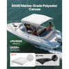 VEVOR 3 Bow Boat Bimini Tops, 600D Polyester Canopy with Aluminum Alloy Frame, Waterproof & Sun Shade Boat Awning Canopy with Storage Bag, 2 Support Poles, 4 Straps, 72"Lx(79"-84")Wx46"H, Light Grey