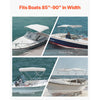VEVOR 3 Bow Boat Bimini Tops, 600D Polyester Canopy with Aluminum Alloy Frame, Waterproof & Sun Shade Boat Awning Canopy with Storage Bag, 2 Support Poles, 4 Straps, 72"Lx(85"-90")Wx46"H, Light Grey