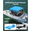 VEVOR 3 Bow Boat Bimini Tops, 600D Polyester Canopy with Aluminum Alloy Frame, Waterproof & Sun Shade Boat Awning Canopy with Storage Bag, 2 Support Poles, 4 Straps, 72"Lx(85"-90")Wx46"H, Pacific Blue