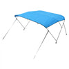 VEVOR 3 Bow Boat Bimini Tops, 600D Polyester Canopy with Aluminum Alloy Frame, Waterproof & Sun Shade Boat Awning Canopy with Storage Bag, 2 Support Poles, 4 Straps, 72"Lx(85"-90")Wx46"H, Pacific Blue