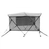 VEVOR 3 Bow Bimini Top Boat Cover, Detachable Mesh Sidewalls, 600D Polyester Canopy with 1" Aluminum Alloy Frame, Includes Storage Boot, 2 Support Poles, 2 Straps, 6'L x 46"H x 61"-66"W, Light Grey