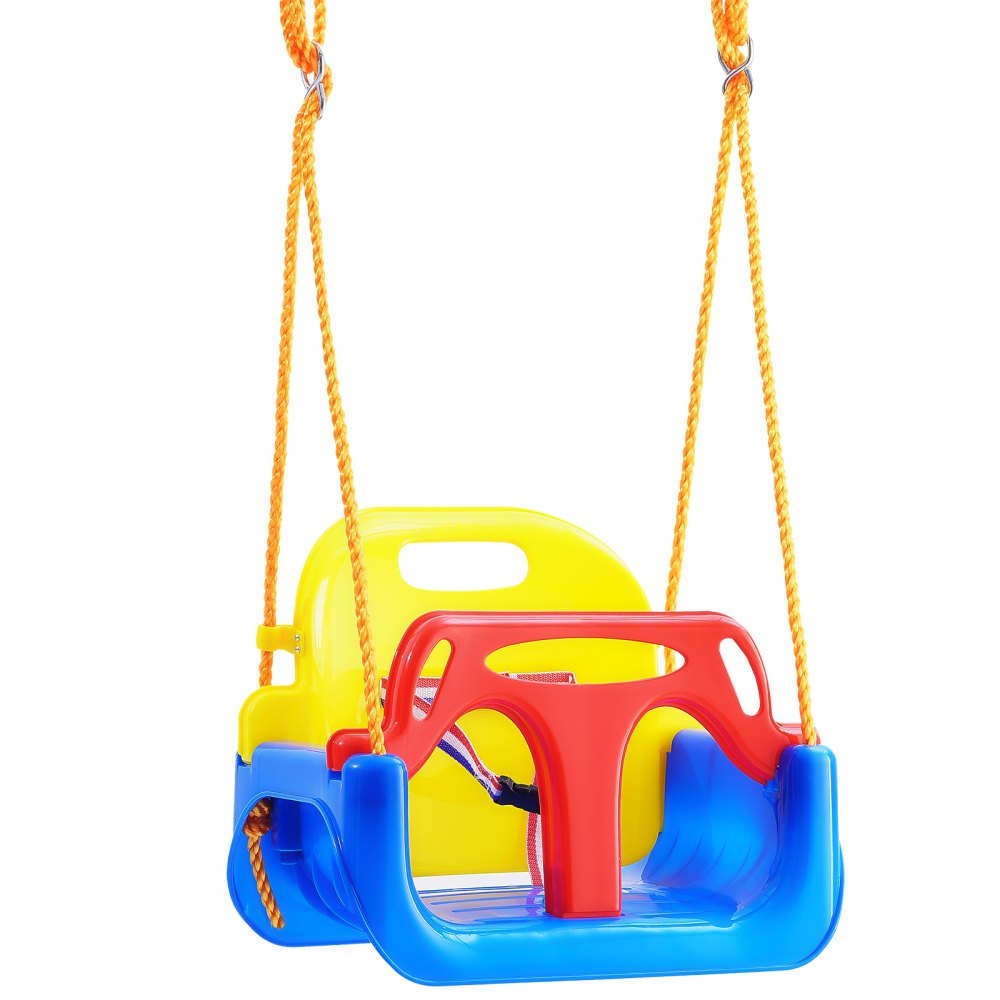 VEVOR 3-in-1 Toddler Swing Seat, 200 lbs Weight Capacity Baby Swing Seat, with Adjustable Ropes and Snap Hooks, Snug & Secure Detachable Infants to Teens Kids Swing Seat, for Outdoor and Indoor