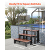 VEVOR Hot Tub Steps with Handrail, 3-Step Spa Outdoor Stairs, Heavy Duty 25.2 inch Wide Above-Ground/Inflatable Pool Ladder with 550 lbs Weight Capacity, Multi-Use for Porch, Patio, Deck, Trailers